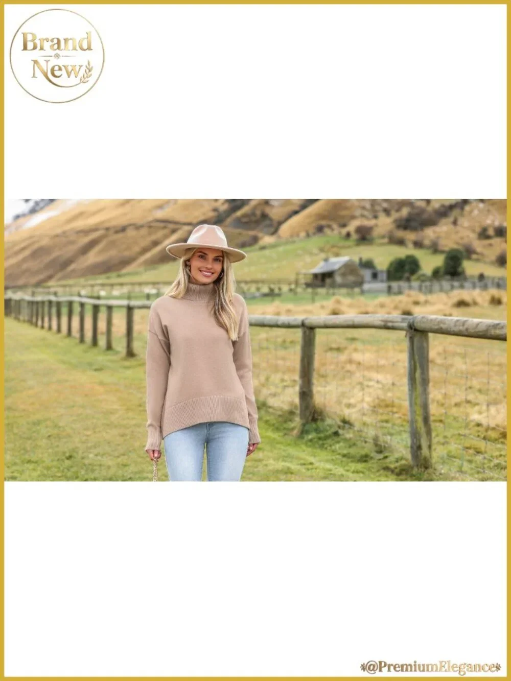 Chunky Knit Turtleneck Sweater Oversized Pullover Soft Warm